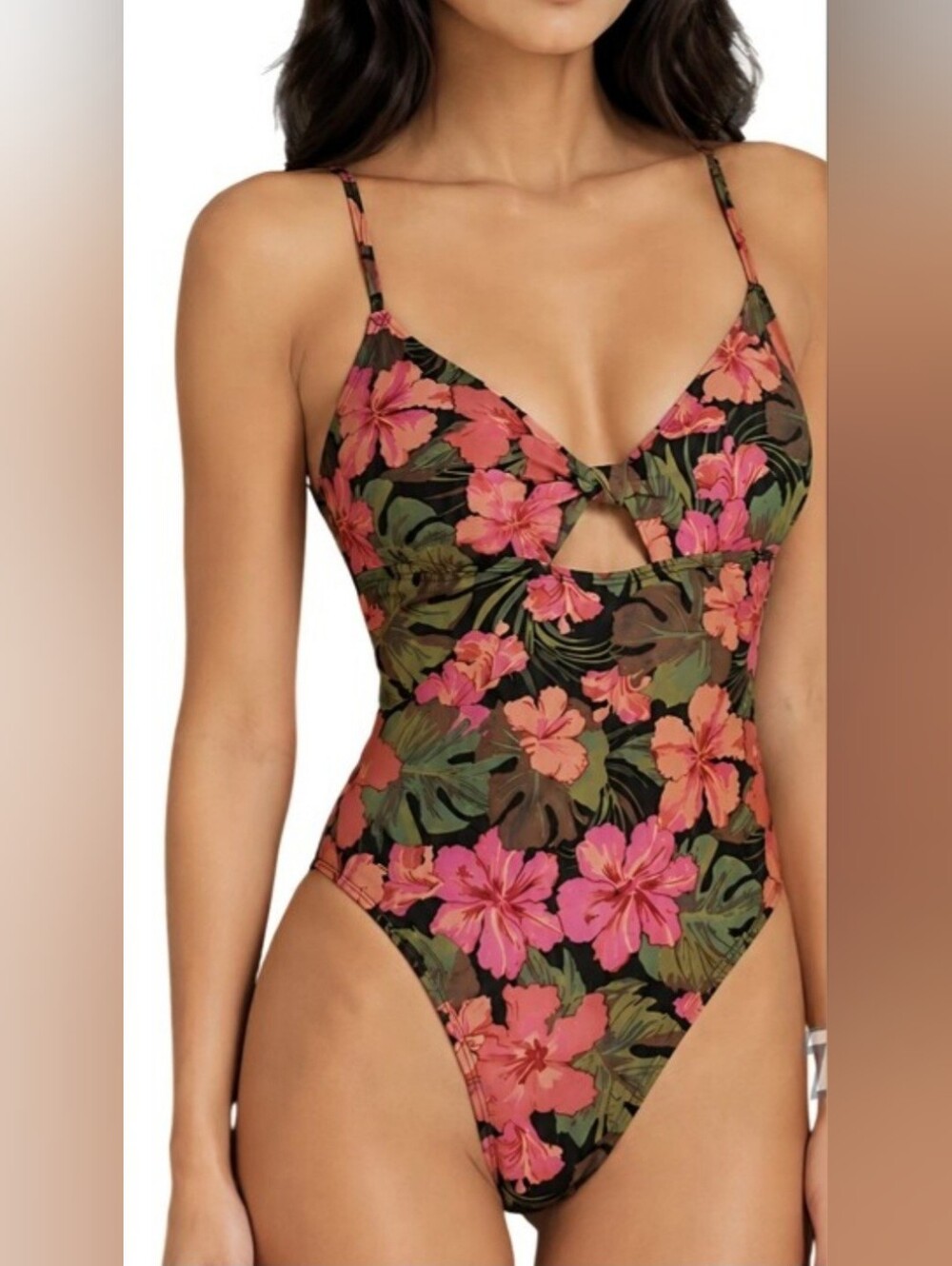 VOLCOM🌺 One Piece Twist Floral Swimsuit SIZE S